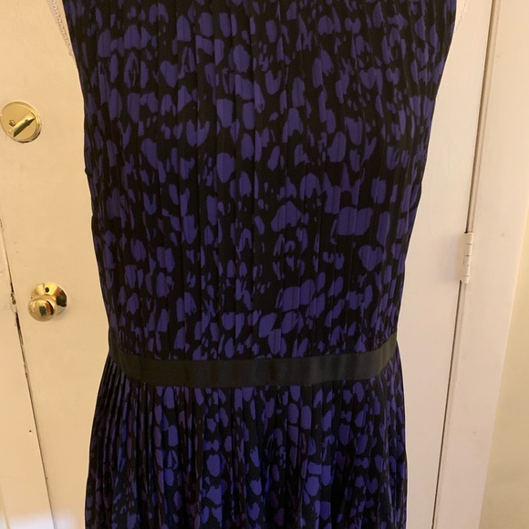 LOFT Black and Purple Print Party Dress - Picture 2 of 5
